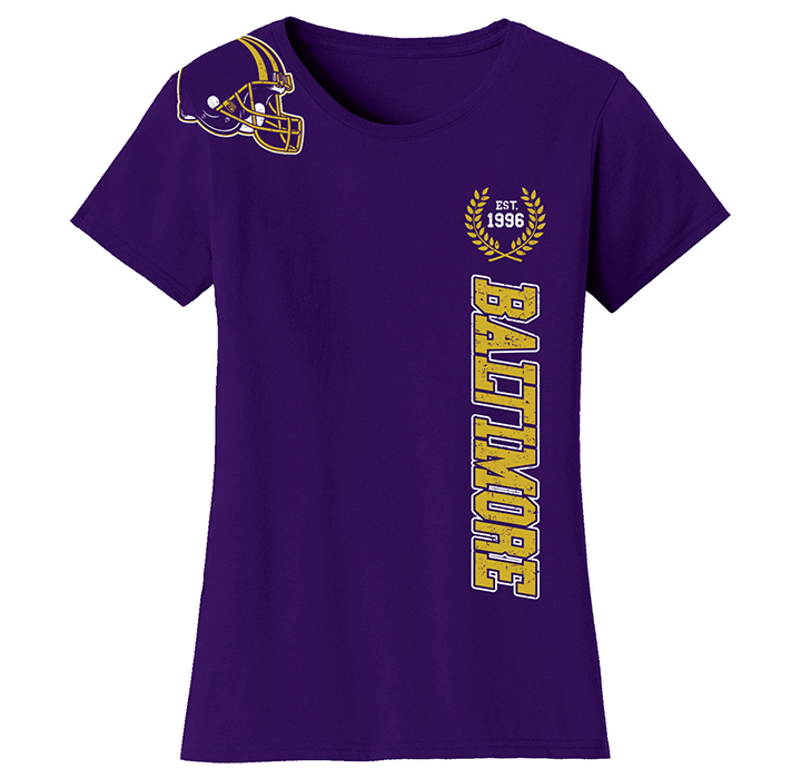 Women's Football Home Team T-Shirt - Baltimore - Purple / S