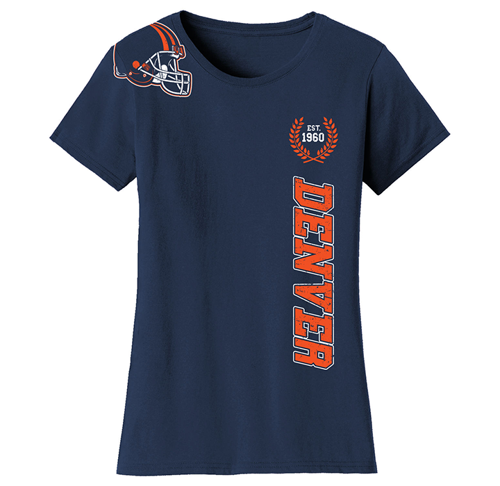 Women's Football Home Team T-Shirt - Denver - Navy / 2XL
