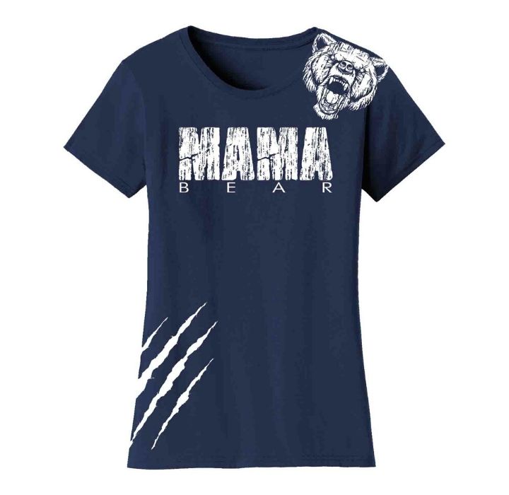 Women's Mama Bear T-Shirt - MAMA Bear Scratch - Navy / M