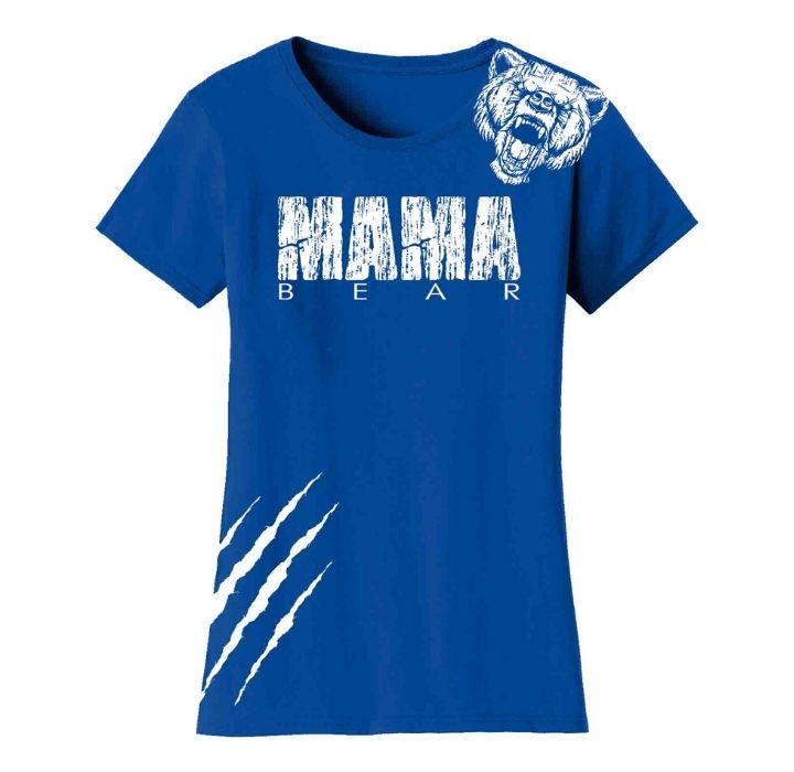 Women's Mama Bear T-Shirt - MAMA Bear Scratch - Royal Blue / L