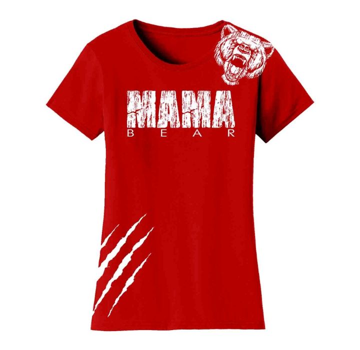 Women's Mama Bear T-Shirt - MAMA Bear Scratch - Red / M