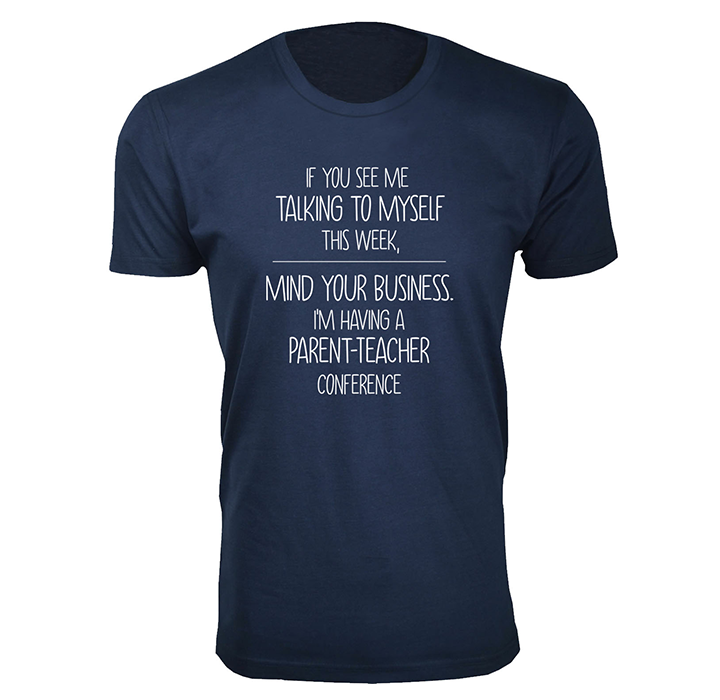 Men's Social Distancing Themed T-Shirts - If You See Me Talking to Myself This Week - Navy / M