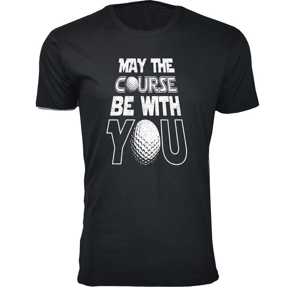 Mens Funny Golf TShirts  Be with You  Black  3XL