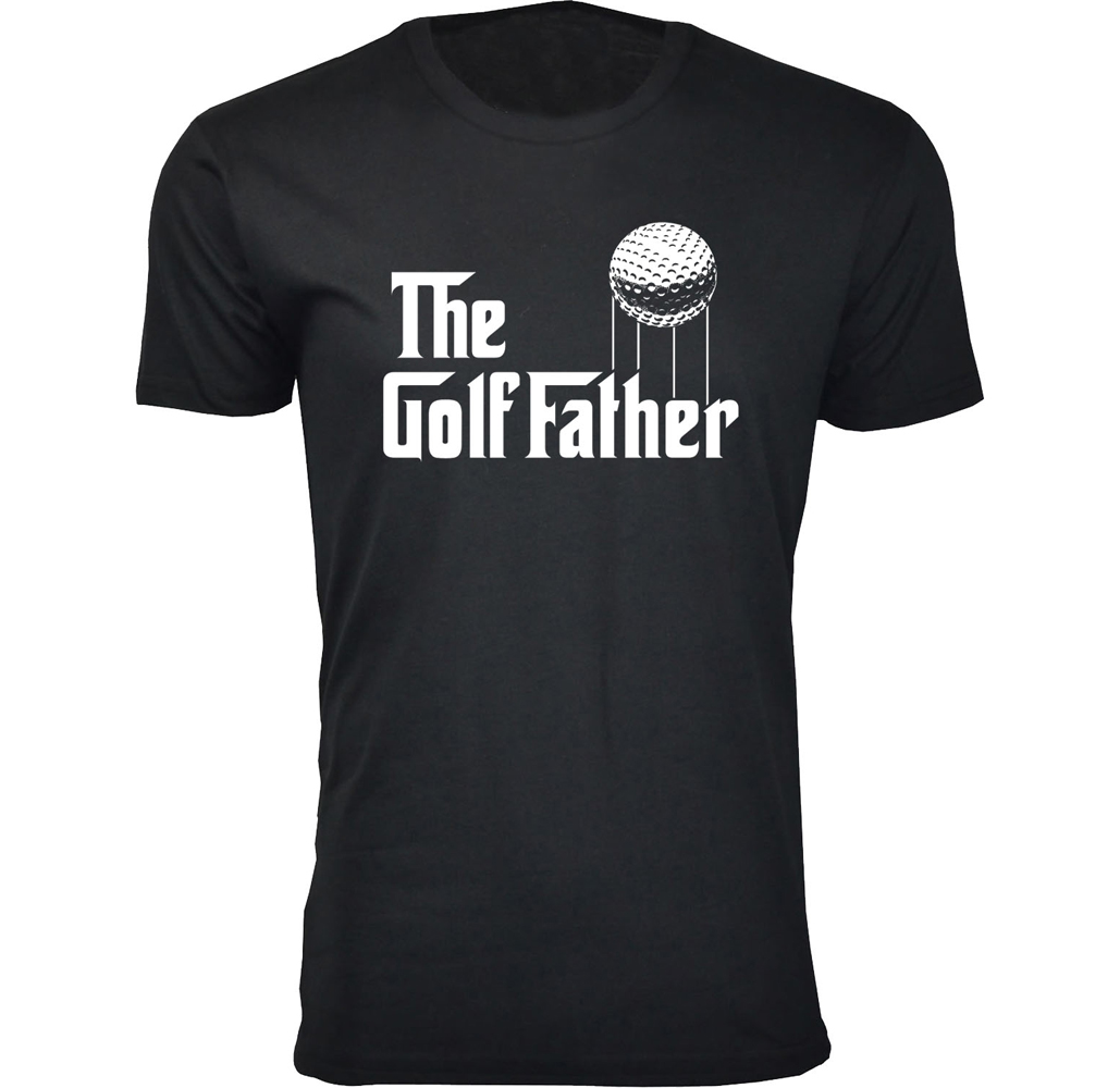 Mens Funny Golf TShirts  The Golf Father  Black  XL