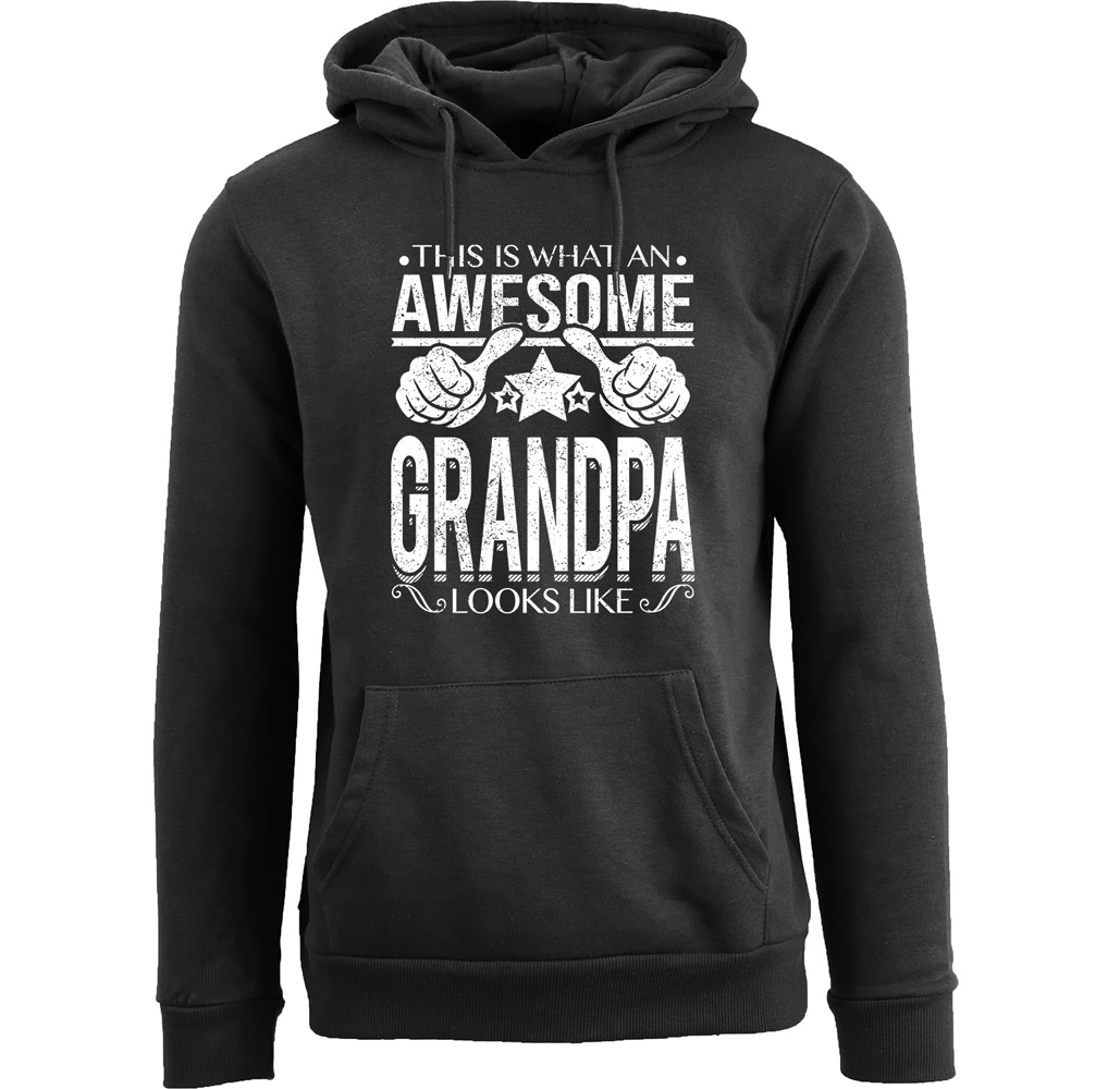 Men's Awesome Dad/Grandpa Pull-Over Hoodie - Grandpa - Black / XL