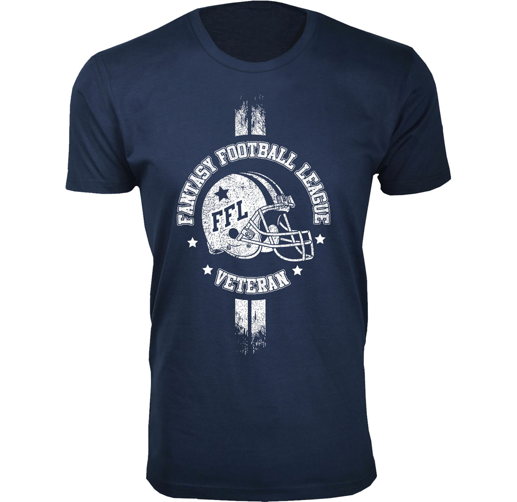 Men's Fantasy Football T-Shirt - Fantasy Football League Veteran - Navy / M-image-SKU83582