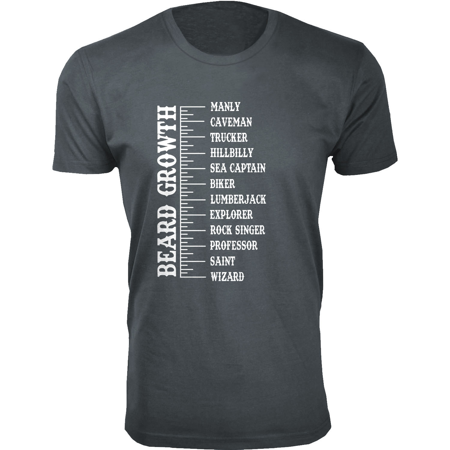 Men's Beard Humor T-shirts - Beard Growth - Charcoal / M