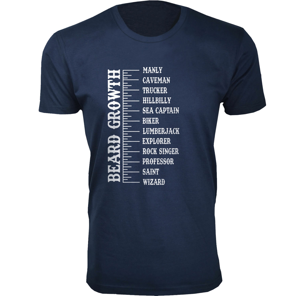 Men's Beard Humor T-shirts - Beard Growth - Navy / L