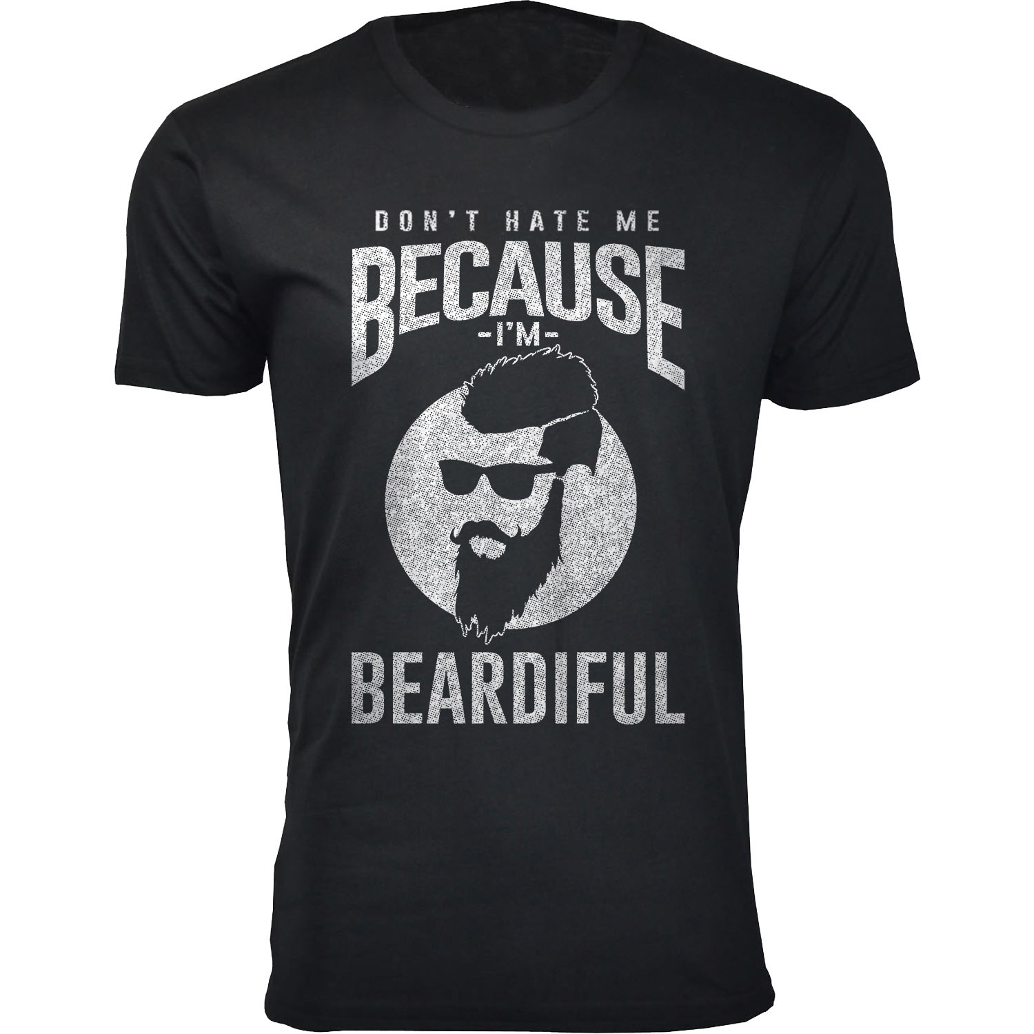 Men's Greatest Beard Themed T-Shirts - Don't Hate Me Because I'm BEARDIFUL - Black / M