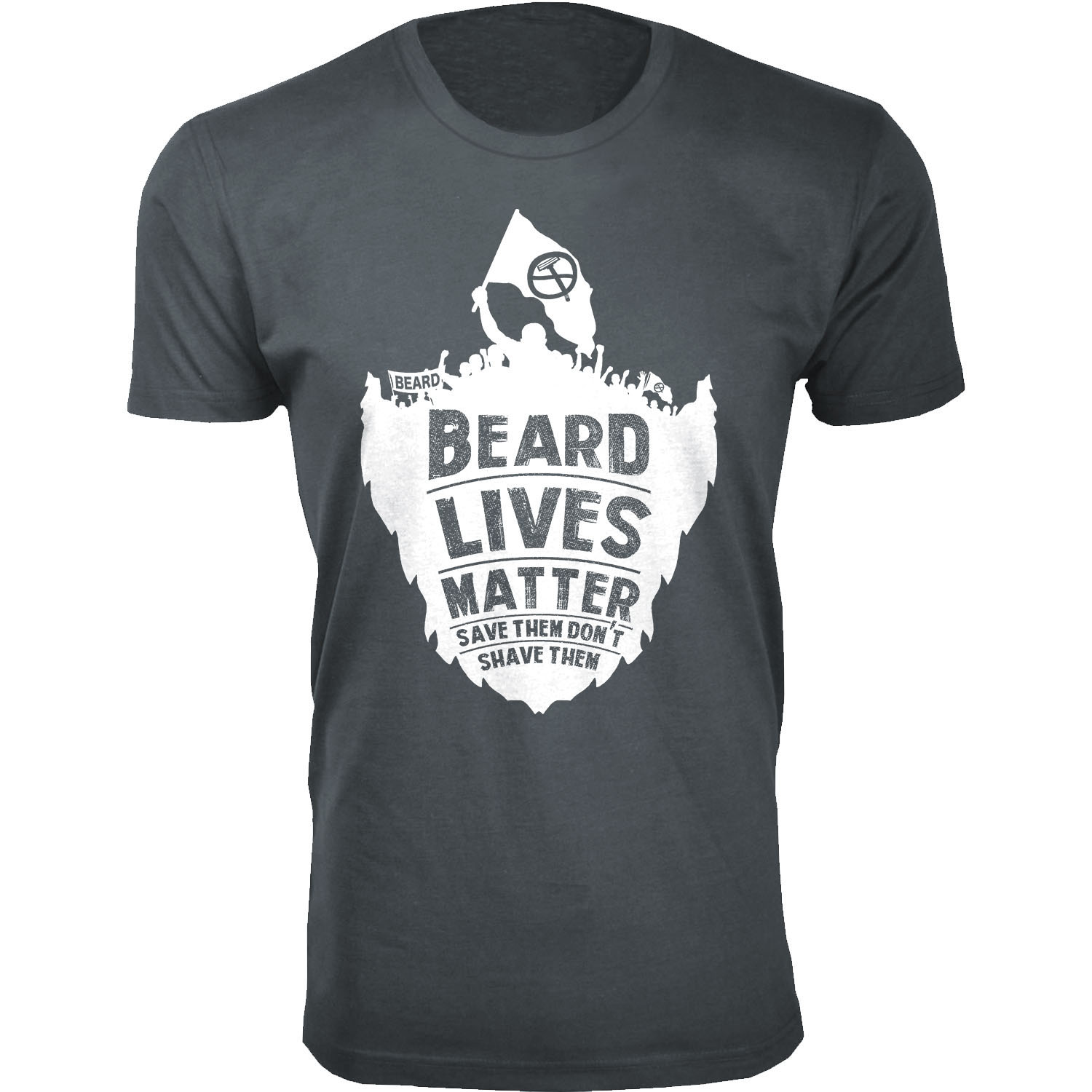 Men's Greatest Beard Themed T-Shirts - Beard Lives Matter Save Them Don't Shave Them - Charcoal / 3XL