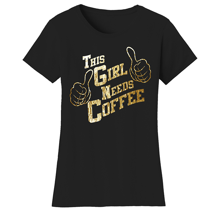 Women’s Coffee Themed Funny T-Shirts - TGNC - N & G Print - L