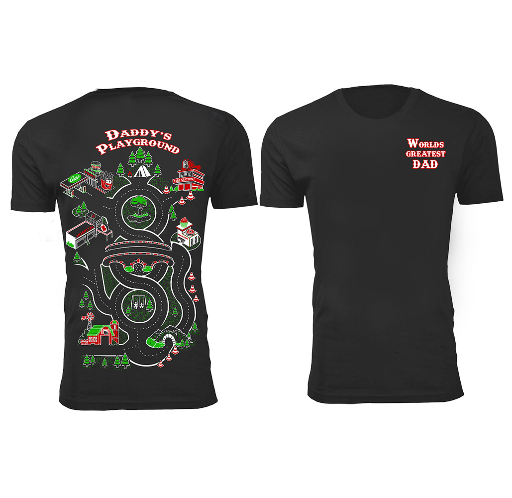 Dad's Race Track T-Shirt - Men's Daddy's Playground T-shirts - Black / XL