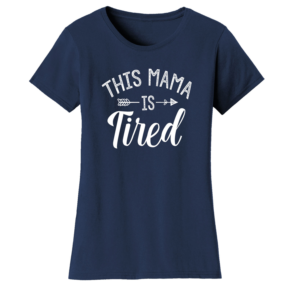 Women's ‘This Mama Is Tired’ T-shirt - Navy / XL