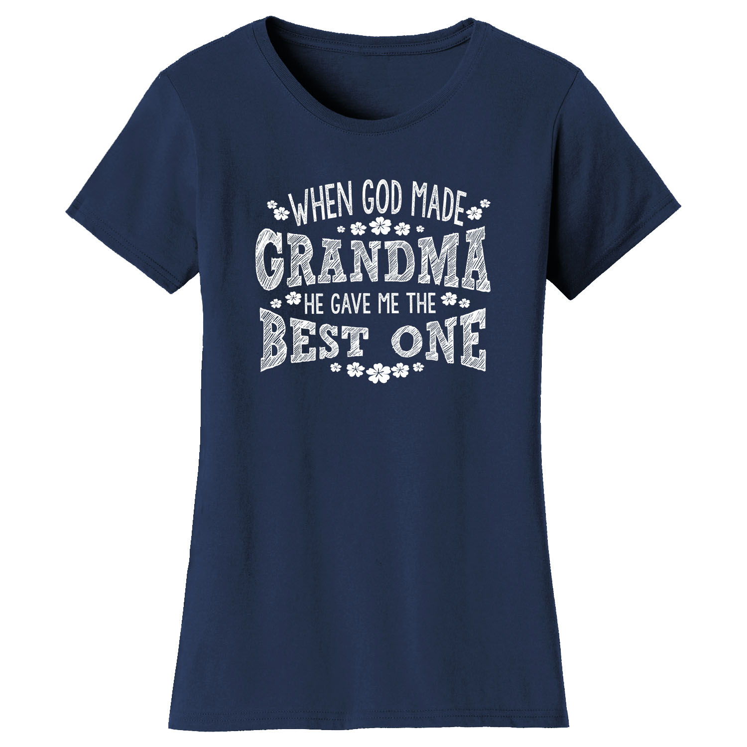 Women's Greatest Blessing T-Shirt - Best one Grandma - Navy / L