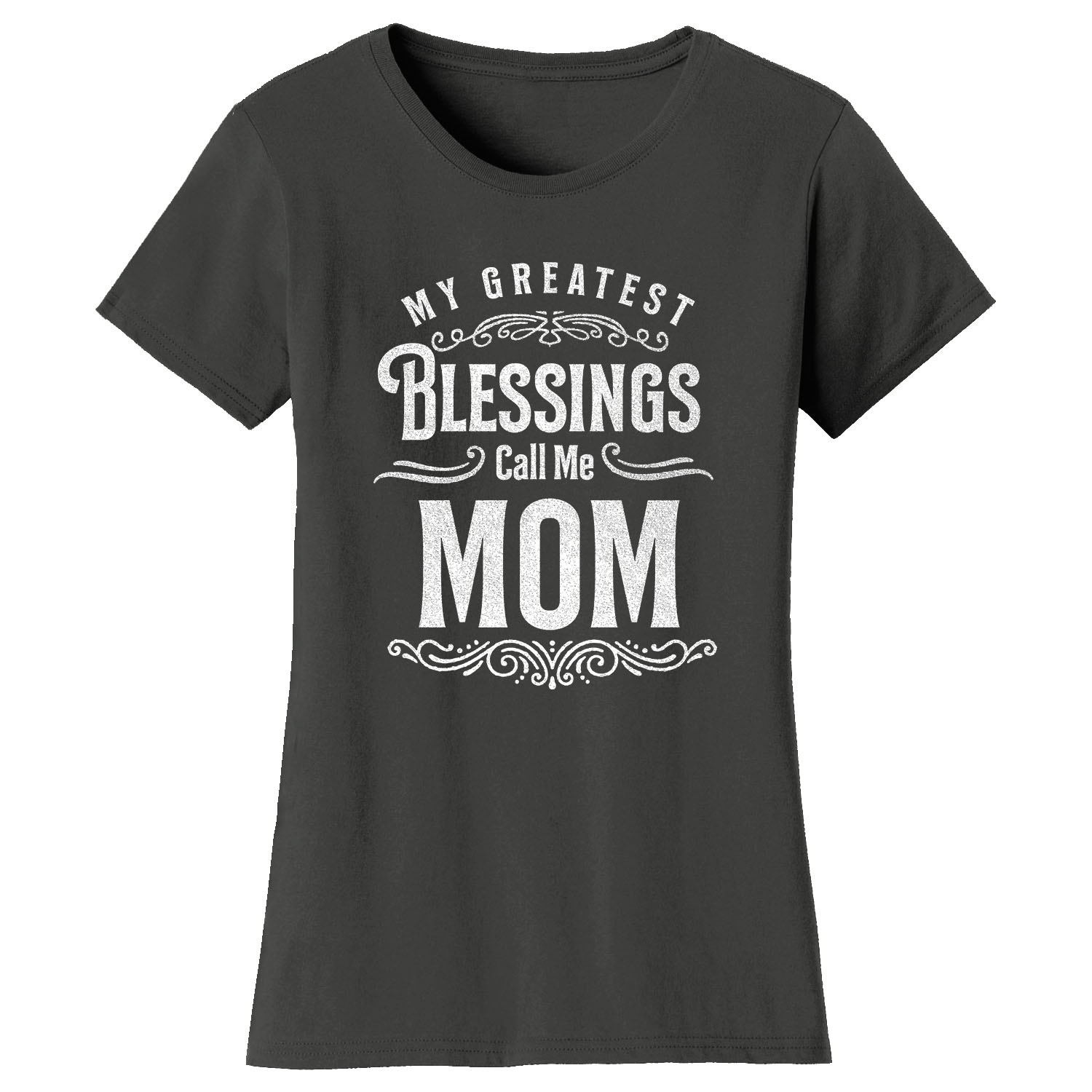 Women's Greatest Blessing T-Shirt - Call Me Mom - Charcoal / L