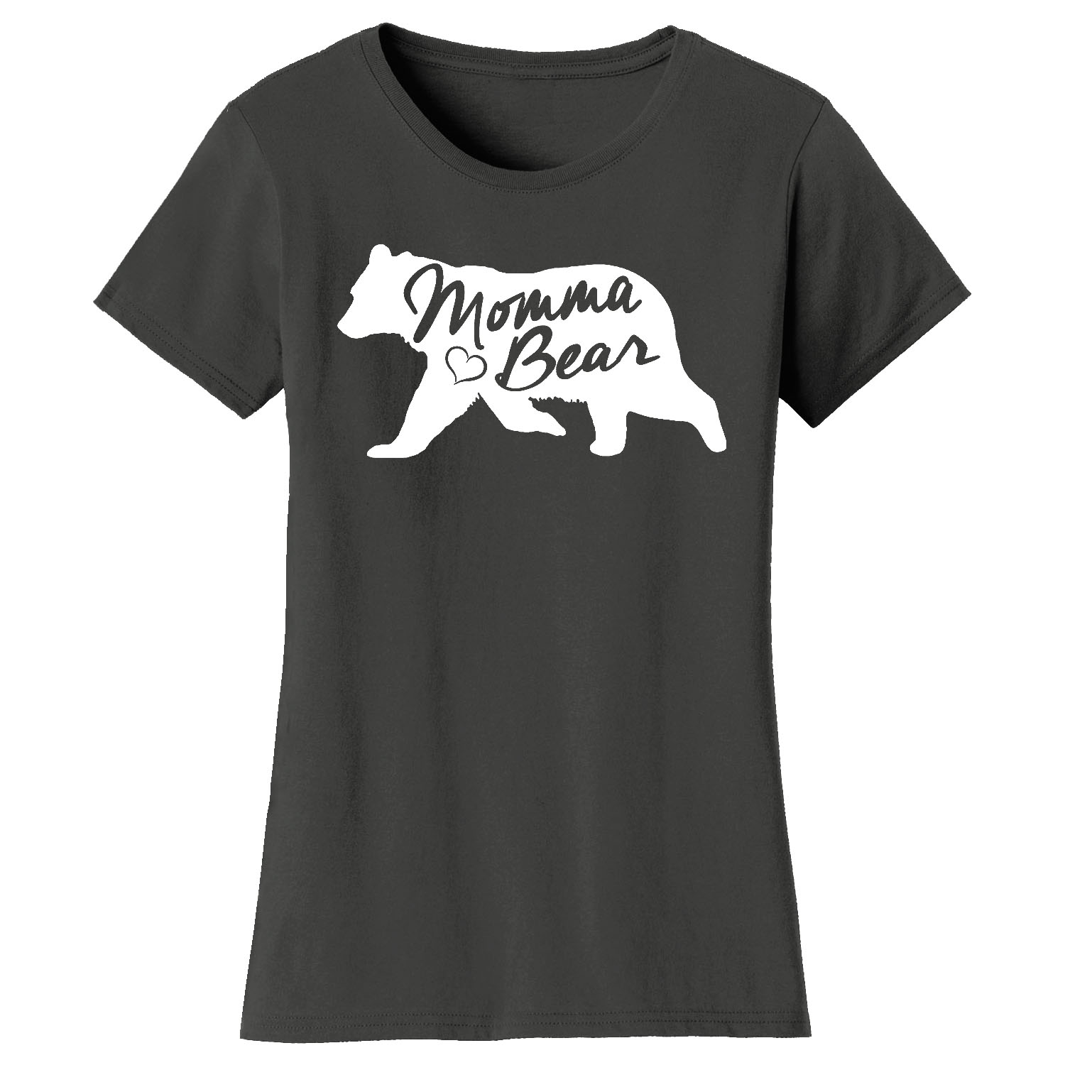 Mama Bear Mom Themed T-Shirts - Bear Silhouette - Charcoal / M