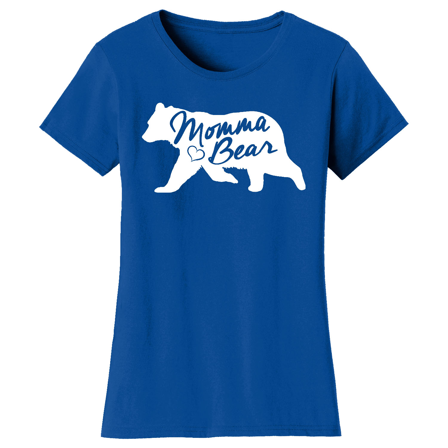 Mama Bear Mom Themed T-Shirts - Bear Silhouette - Royal Blue / S
