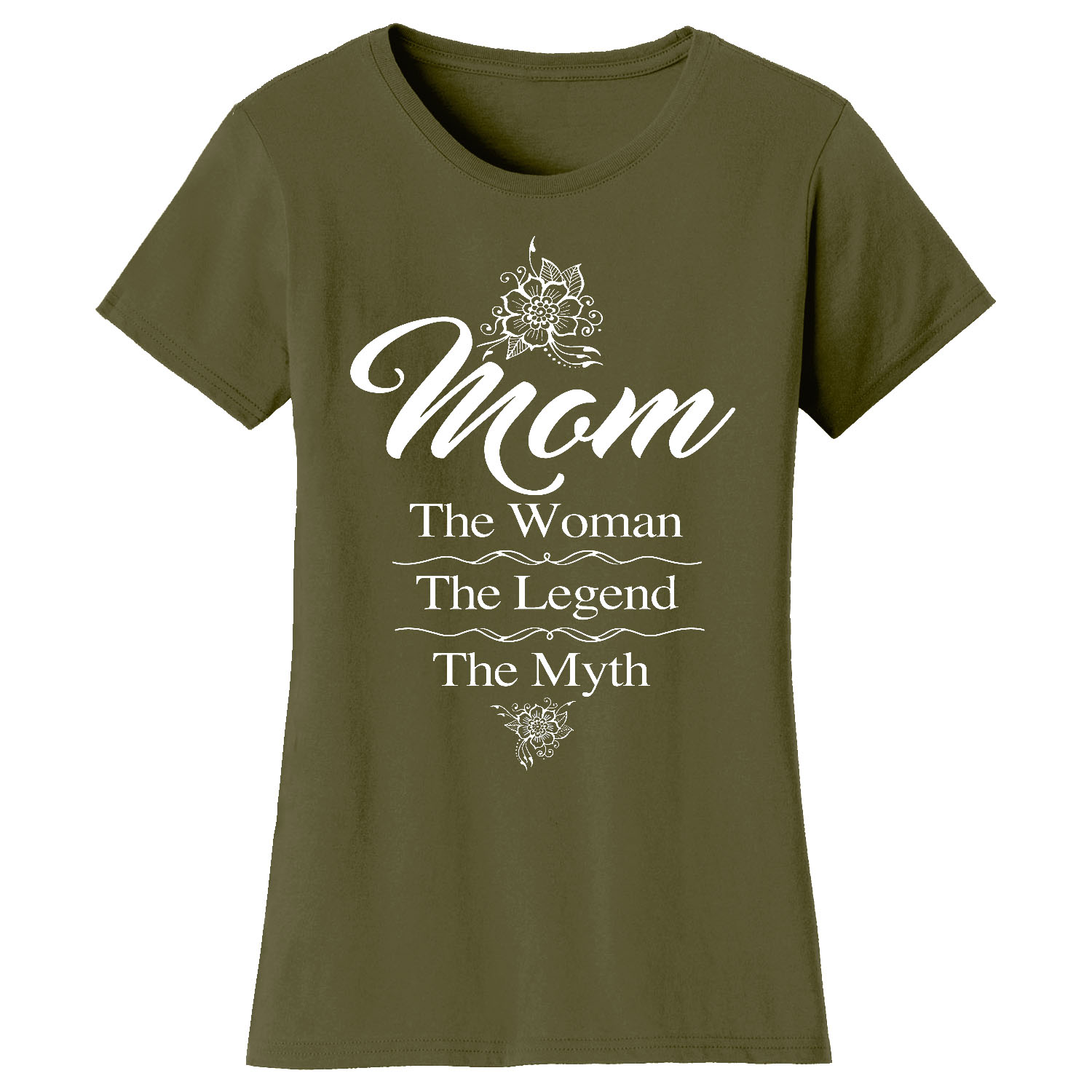 Mama Bear Mom Themed T-Shirts - Myth - Military Green / L