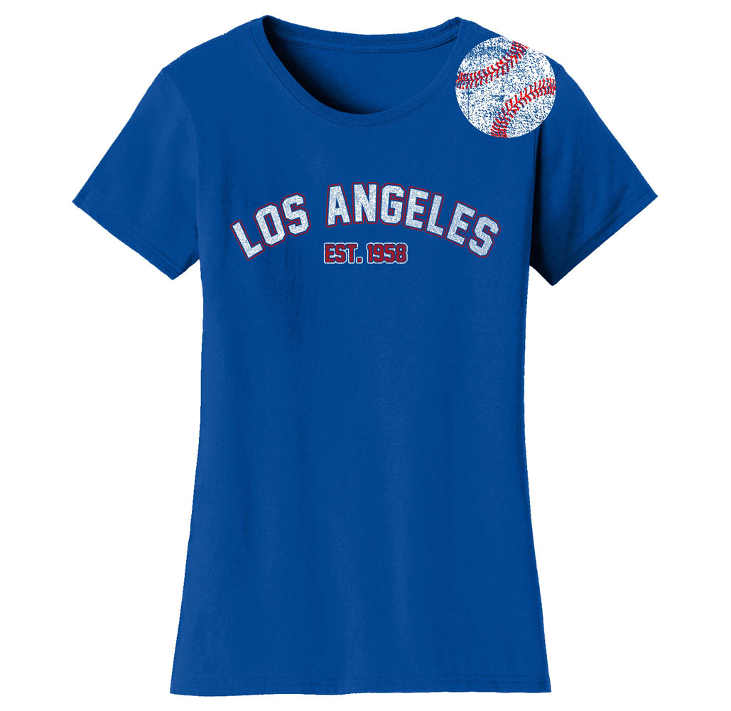 Women’s Home Run Baseball T-Shirt (S-2XL) - Los Angeles - Royal Blue / S