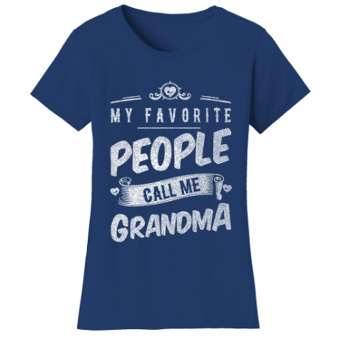 Women’s "My Favorite People Call Me" T-Shirt - Grandma - Navy / X-Large