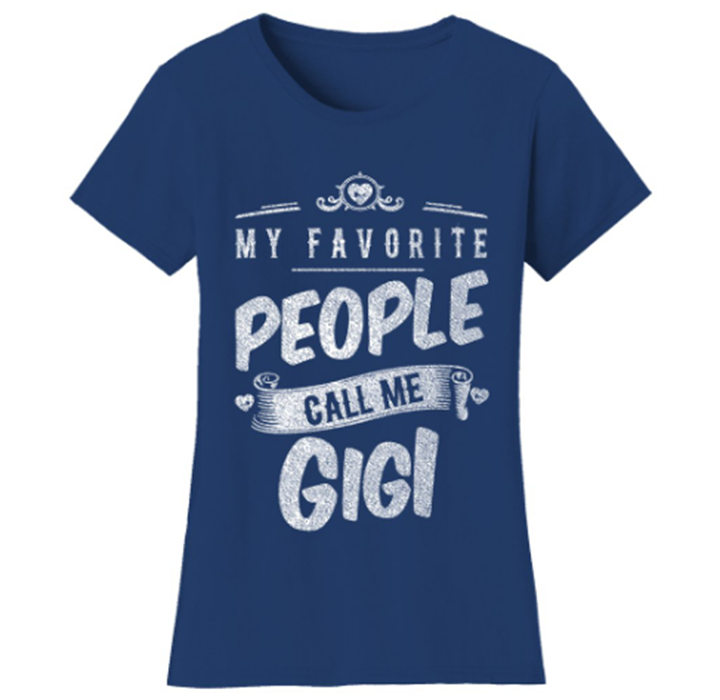 Women’s "My Favorite People Call Me" T-Shirt - Gigi - Navy / Medium
