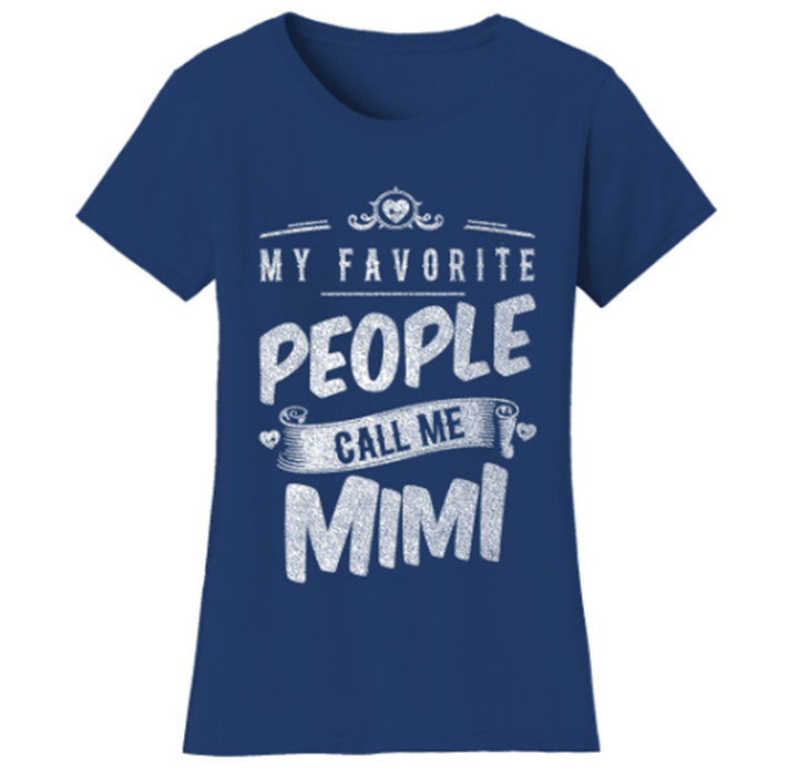 Women’s "My Favorite People Call Me" T-Shirt - Mimi - Navy / Small