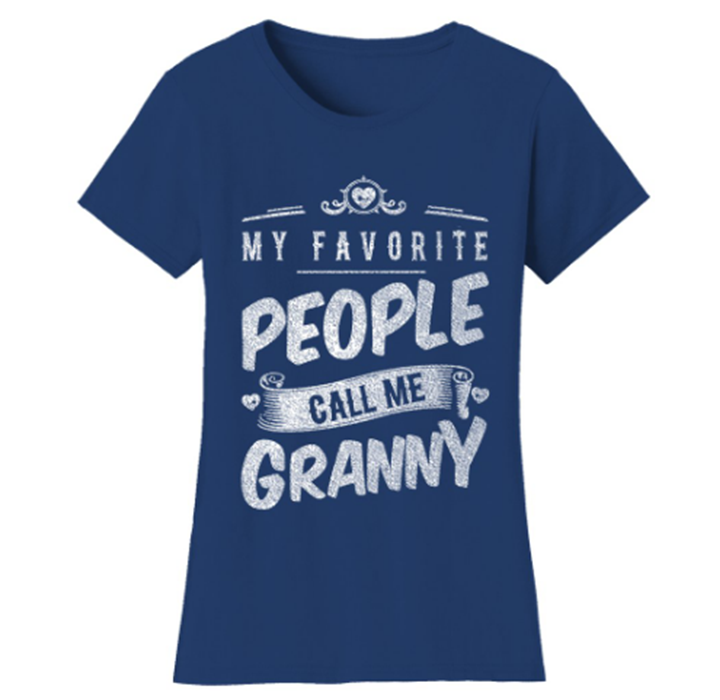 Women’s "My Favorite People Call Me" T-Shirt - Granny - Navy / Medium