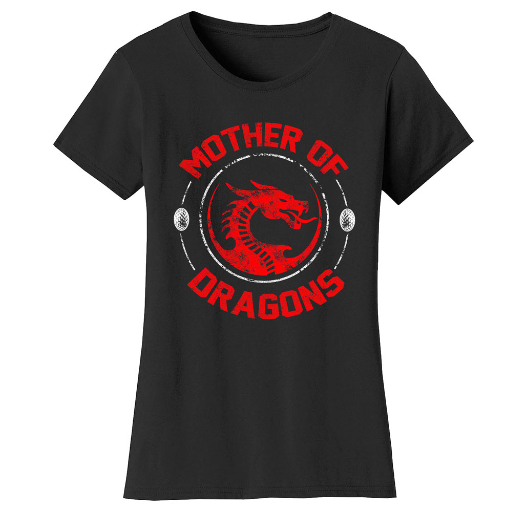 Women’s Thrones and Dragons T-Shirt - Women's Thrones and Dragon's T-shirts - Mother of Dragons - Black / Small