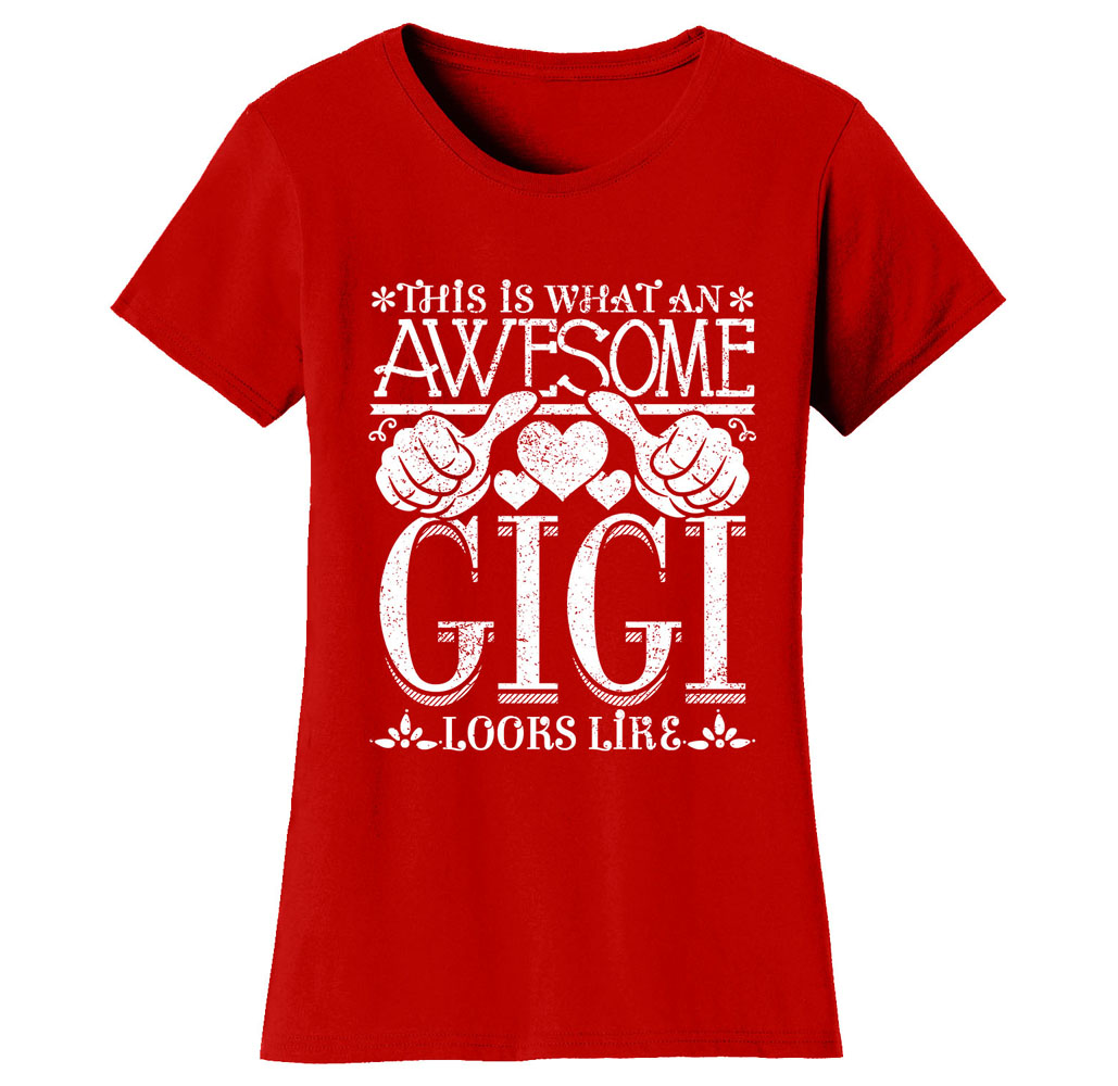 Women’s Awesome Mom and Grandma T-Shirts - Women's Awesome Mom Grandma T-Shirts - GIGI - Red / SM