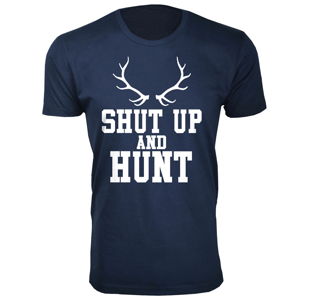 Men’s Hunting and Fishing Theme T-Shirt (S-3XL) - Hunt - Navy / L