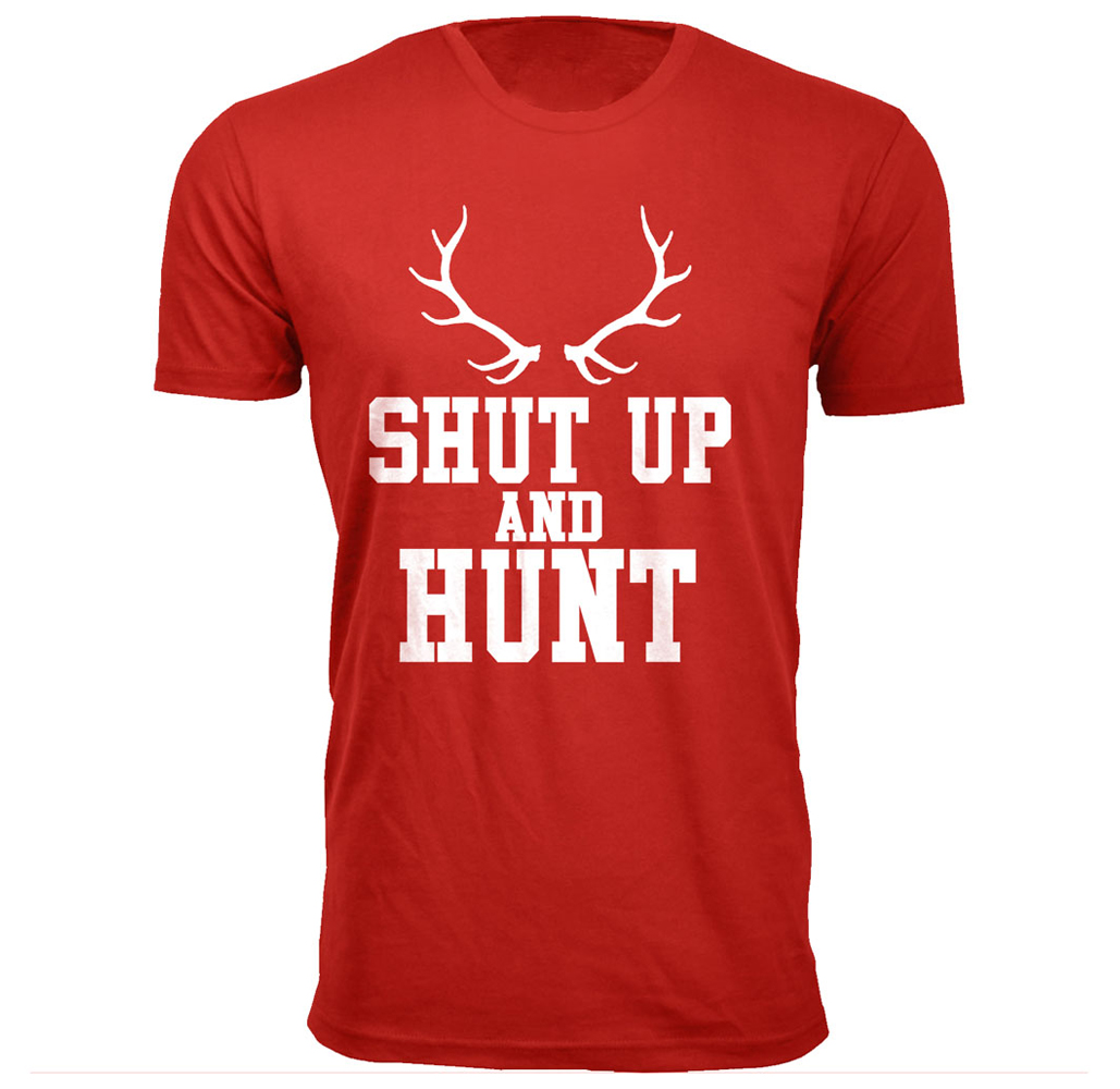 Men’s Hunting and Fishing Theme T-Shirt (S-3XL) - Hunt - Red / 2XL