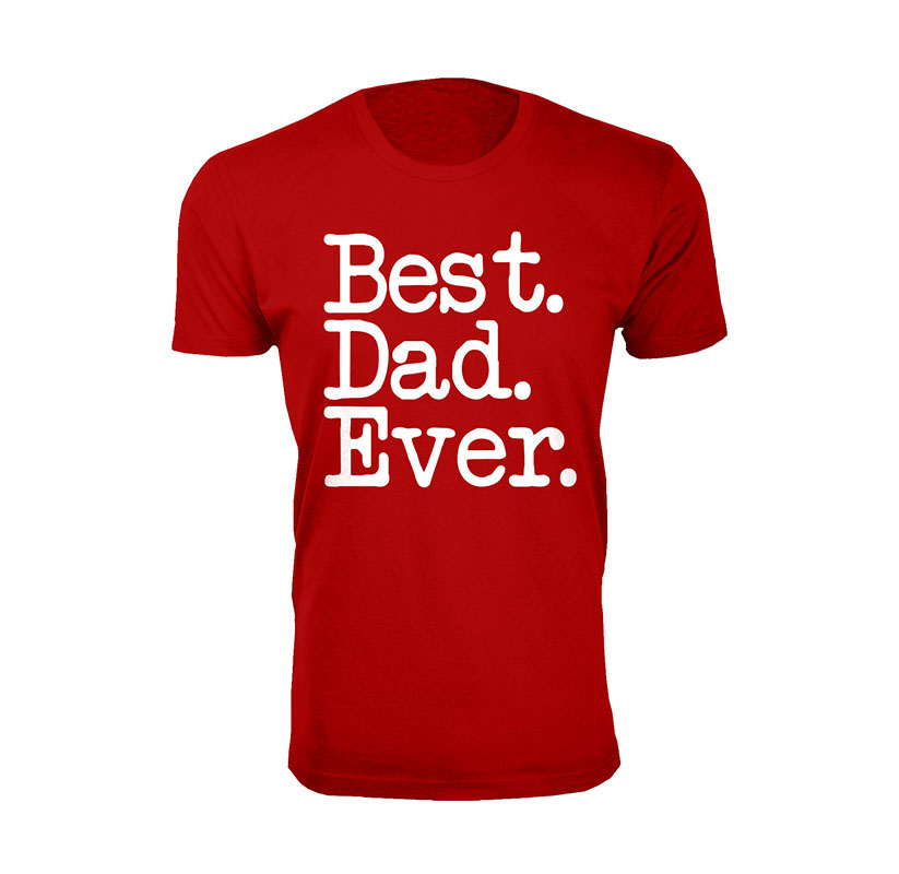 Men’s ‘Best Dad Ever’ T-Shirt - Red / 2XL