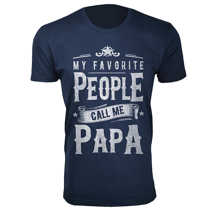 Men’s "My Favorite People Call Me" T-Shirt - Papa - Navy / X-Large