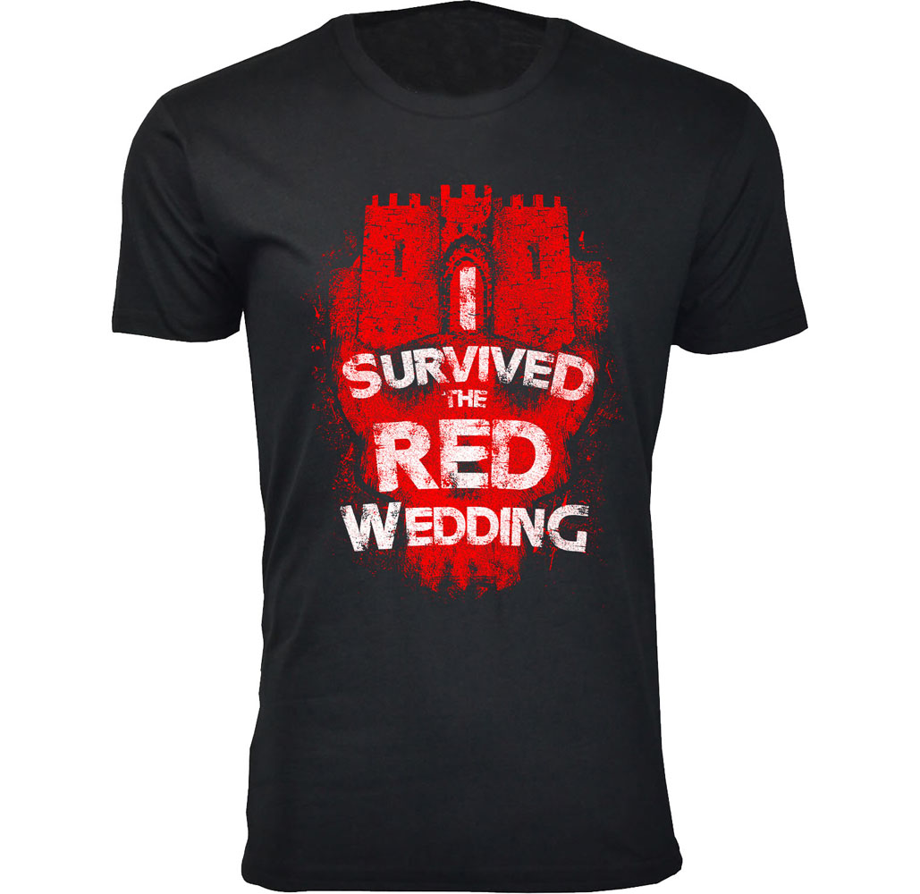 Men’s Thrones and Dragons T-Shirt - Men's Thrones and Dragon's T-shirts - Survived The Red Wedding - Black / Small