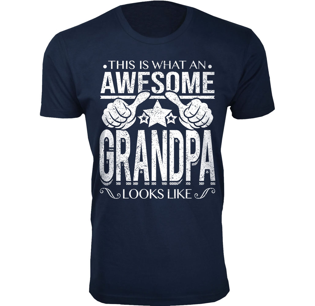 Men&rsquo;s Awesome Dad and Grandpa T-Shirts - Awesome Dad Grandpa T-Shirts - Awesome GRANDPA Looks Like / Navy / LG