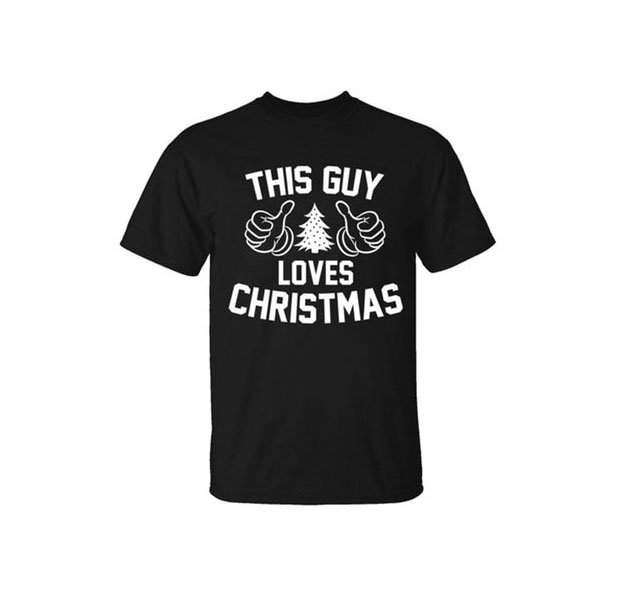 Men's Funny Christmas T-Shirts -  Thumbs / Black / LG