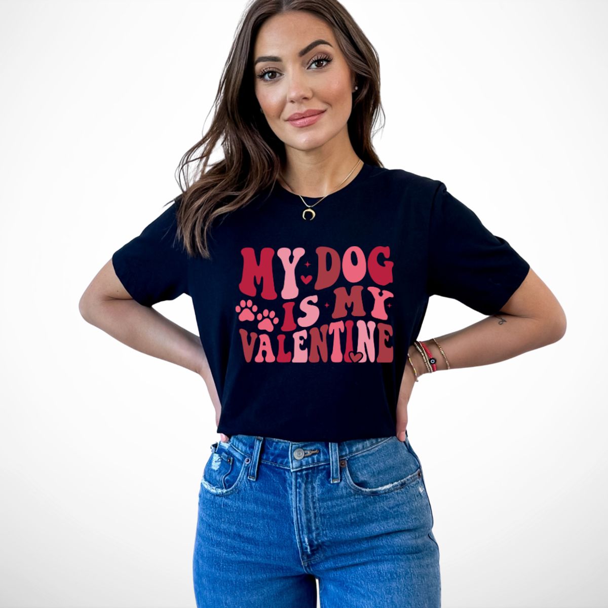 My Dog Is My Valentine Short Sleeve TShirt  Black  XL