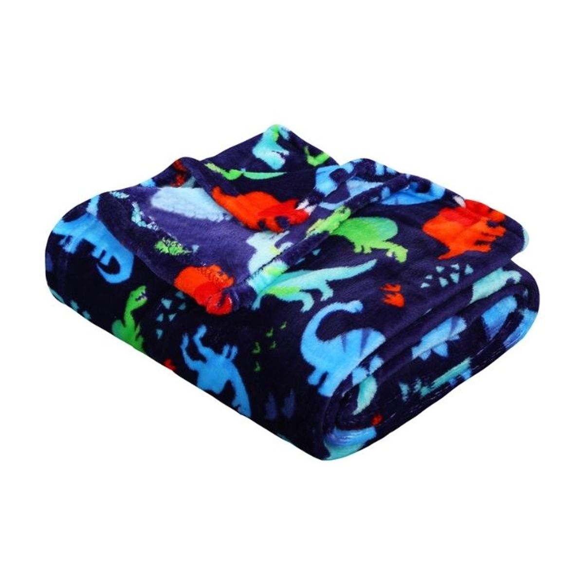 Noble House Summer Prints Microplush Throw Blankets - Navy Dino