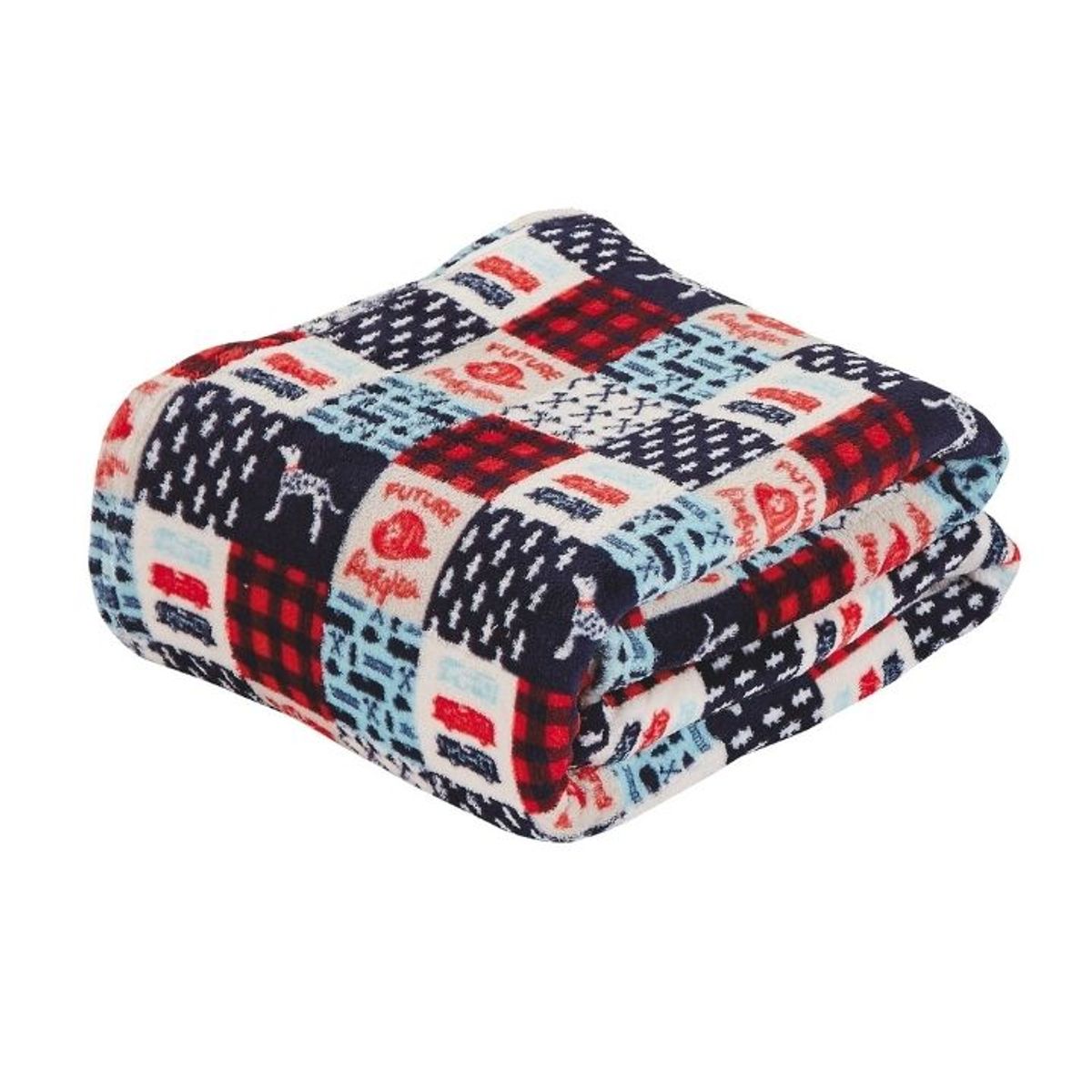 Noble House Summer Prints Microplush Throw Blankets - Firehouse Patchwork