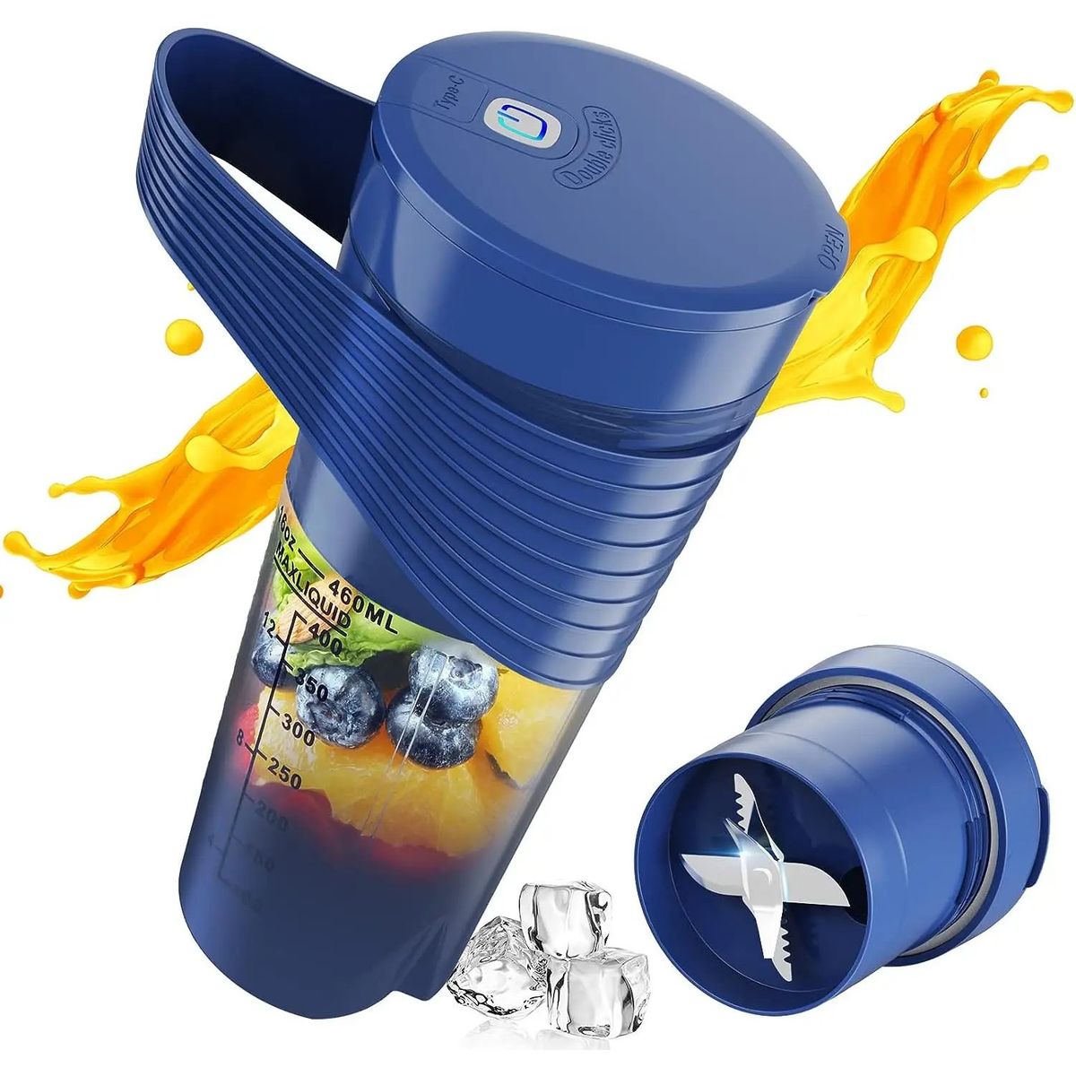 15.5-Ounce Rechargeable Personal 6-Blade Blender for Shakes & Smoothies - Blue-image-SKU8869785