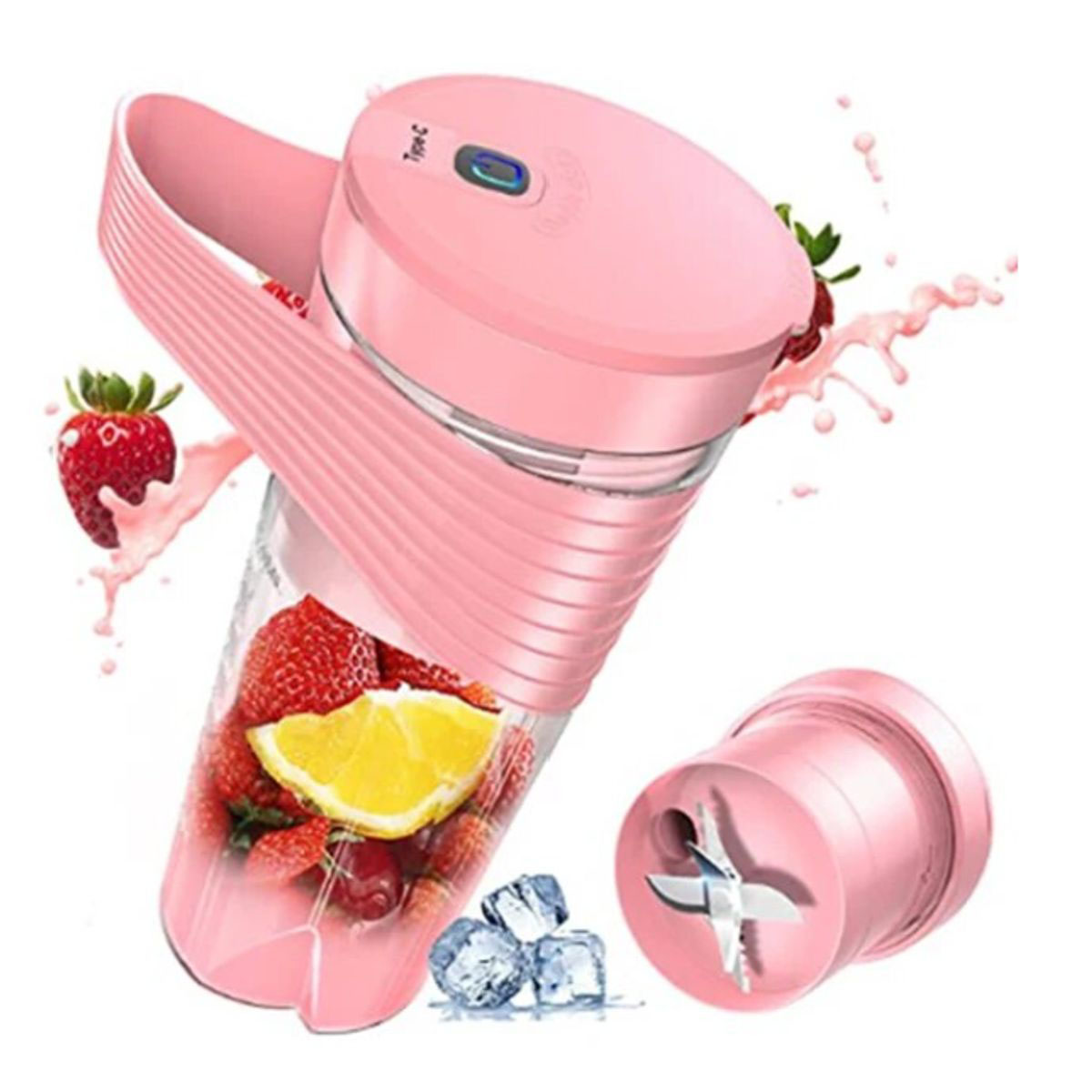 15.5-Ounce Rechargeable Personal 6-Blade Blender for Shakes & Smoothies - Pink-image-SKU8869786
