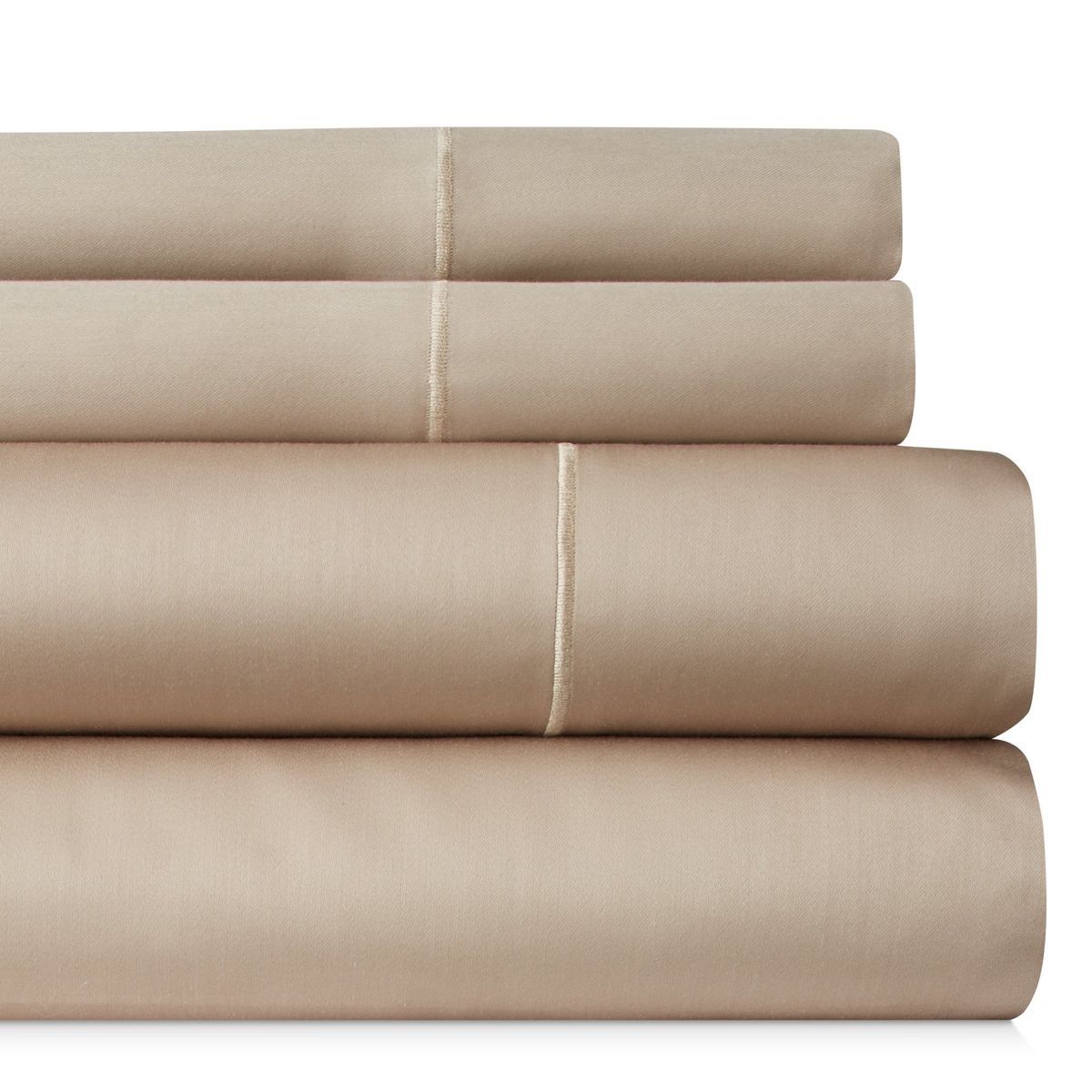 1,000-TC Egyptian Cotton Sheet Set by Bibb Home&trade; - 4 Piece Set Queen - Taupe