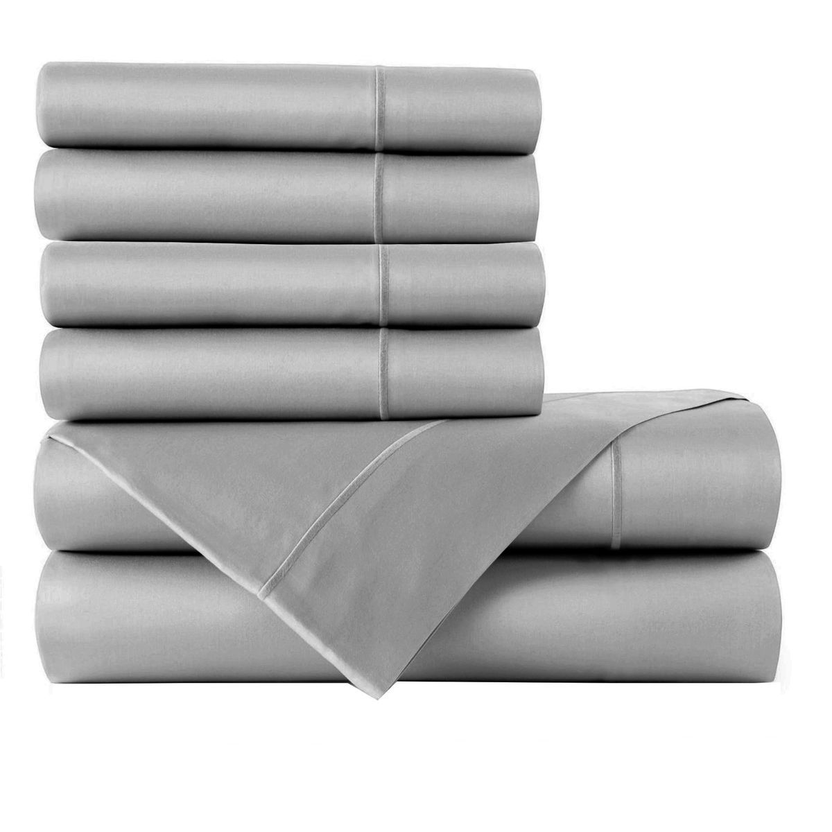 1000TC Egyptian Cotton Sheet Set by Bibb Home  6 Piece Set King  Silver
