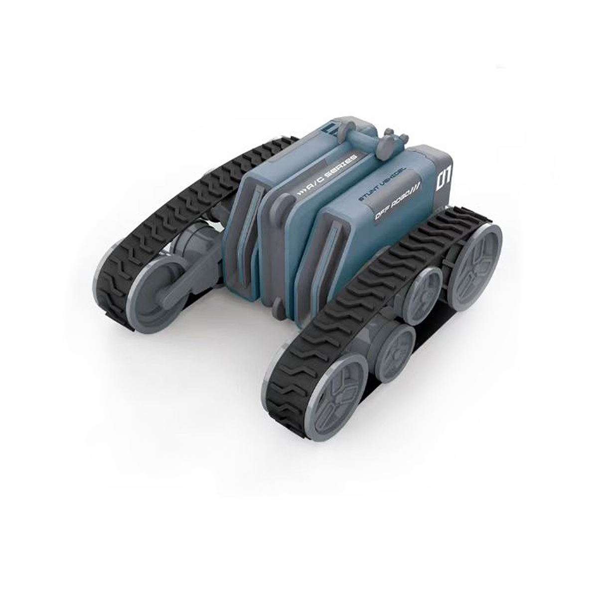 Photos - RC Car Private Label Remote Control Tracked Double-Sided Stunt Car - Blue FS1185BL