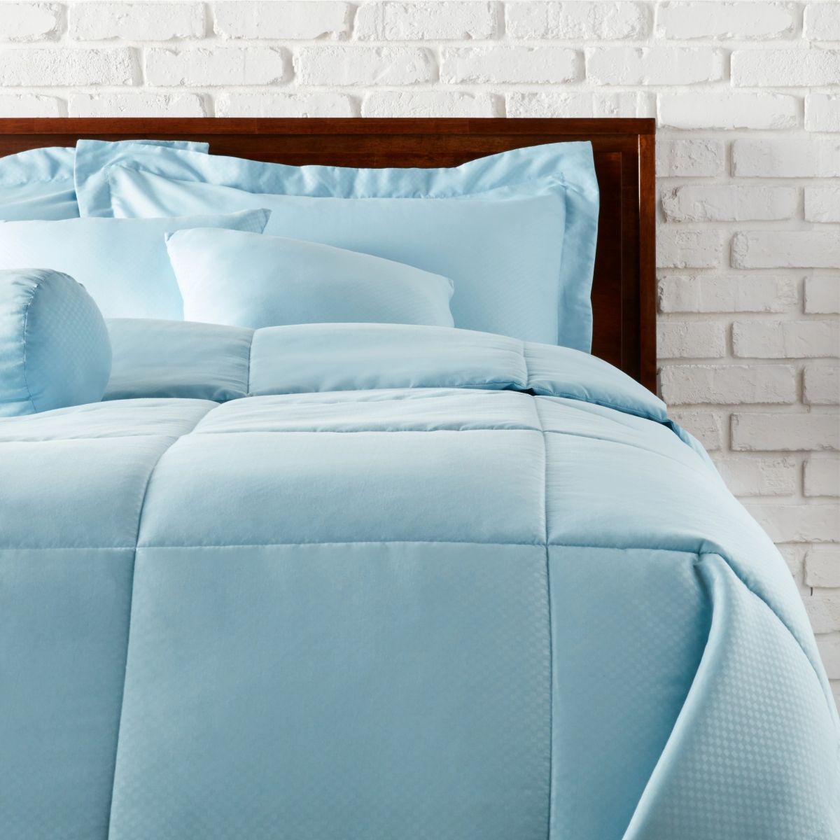 3-Piece Duvet Cover Set - Solid King Light Blue