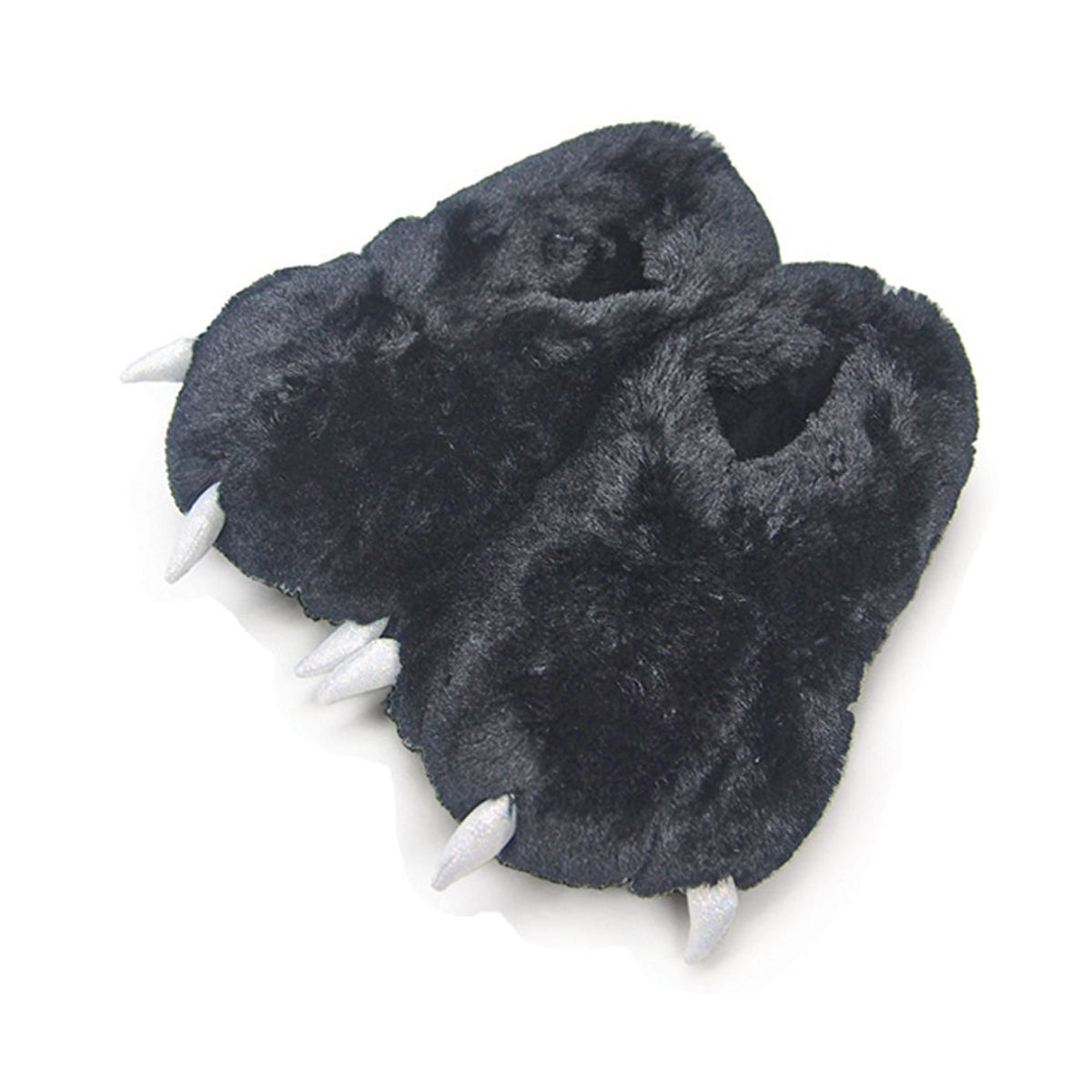 Women's Plush Monster Slippers - Large 9-10 / Black