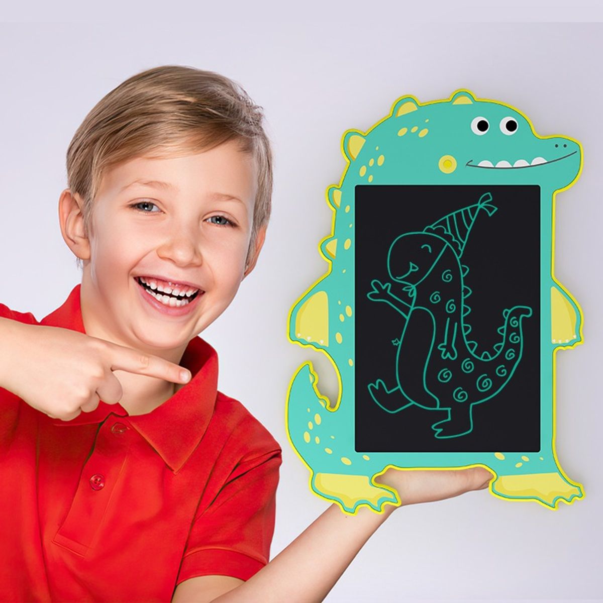 8.5-Inch LCD Dinosaur Writing Tablet with Stylus (2-Pack) - 8.5 Inch Dino Tablet 2 Green