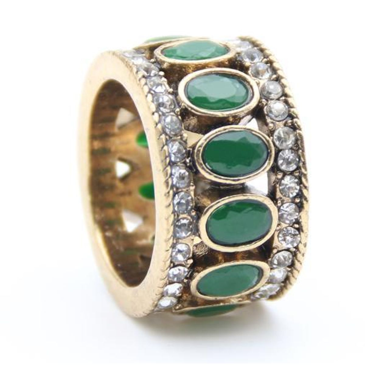 Vintage Crystal Ring Wedding Ring Vintage Crystal Ring Wedding Ring Green