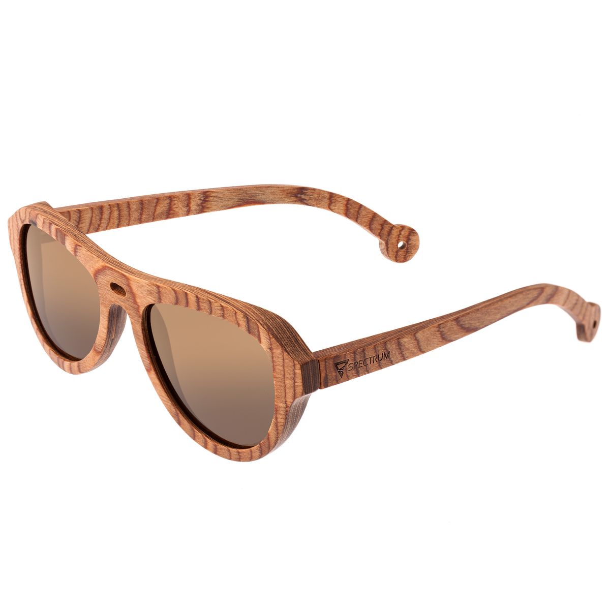 Spectrum Polarized Wooden Sunglasses - Marzo - Brown/Brown