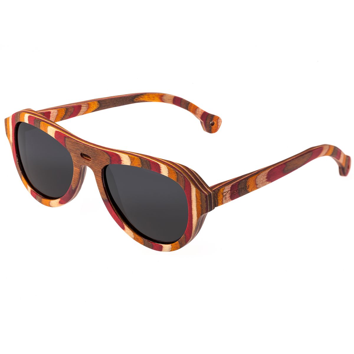 Spectrum Polarized Wooden Sunglasses - Fanning - Multi/Black